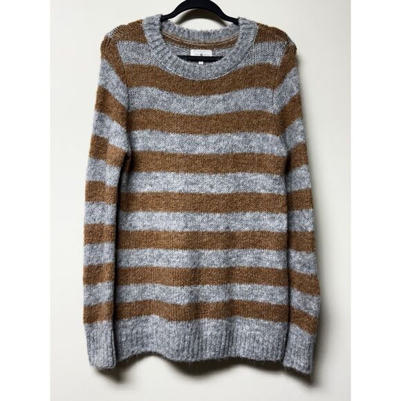 LOU & GREY Alpaca/Wool Blend Super Soft Oversized Striped Sweater, Sz S - Picture 2 of 6